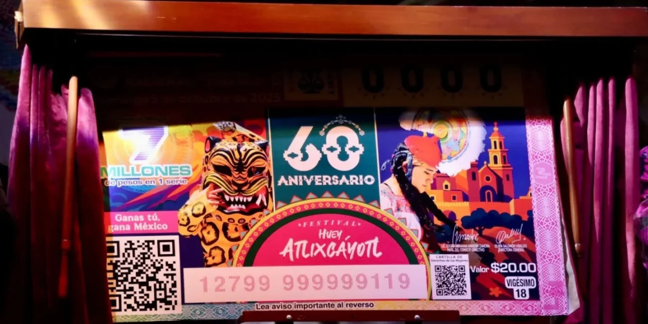 El sorteo del 5 de octubre celebra los 60 años del festival de Atlixco con un billete conmemorativo y un premio mayor de 7 millones de pesos.